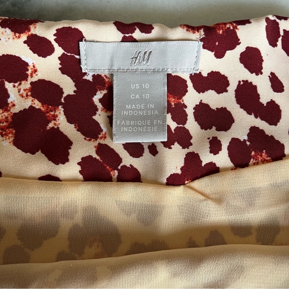 H&M Maroon and Tan Leopard Print Shift Dress - Picture 3 of 9